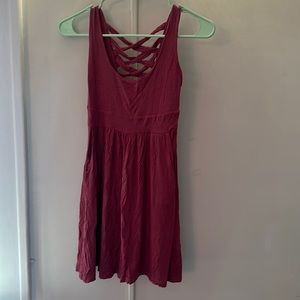 maroon short dress